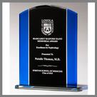 clear blue black glass award