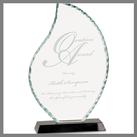 clear flame facet glass award elegant