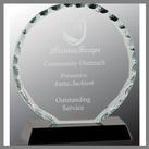 clear round facet glass award elegant