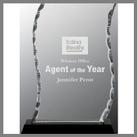 scroll facet clear  glass elegant award