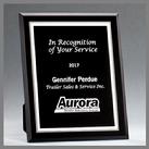black glass stand-up award plaque