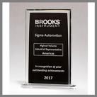 rectangle black glass award