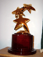 24k Shooting star on piano finish rosewood base