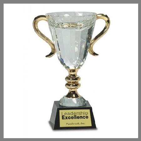 crystal gold cup trophy award